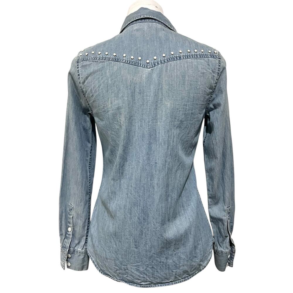 Draper James Women's Embellished Denim Top Pearl … - image 6